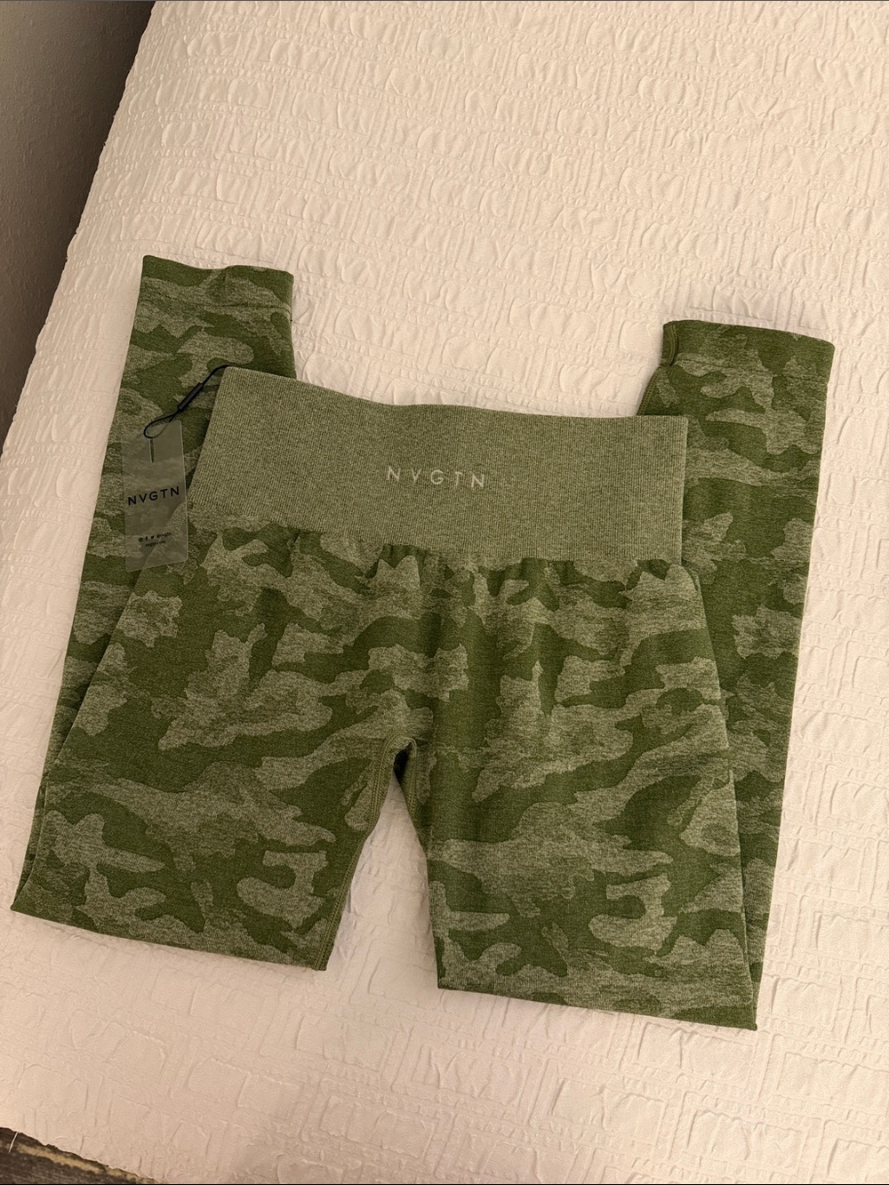 NVGTN Olive Green Camo Kids Leggings - Picture 4 of 5